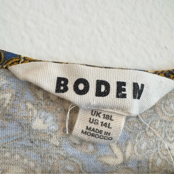 Boden Jersey Knit Shift Dress Paisley Print Short Sleeve NO BELT 14 Long - Picture 5 of 6